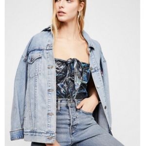 Free People Metallic Tie Front Tube Top